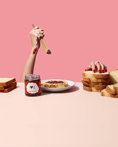 Spread The Love Artisan Jam, Raspberry (All Natural, Vegan, Non-GMO, Gluten-free, No added Salt, No Pectin)