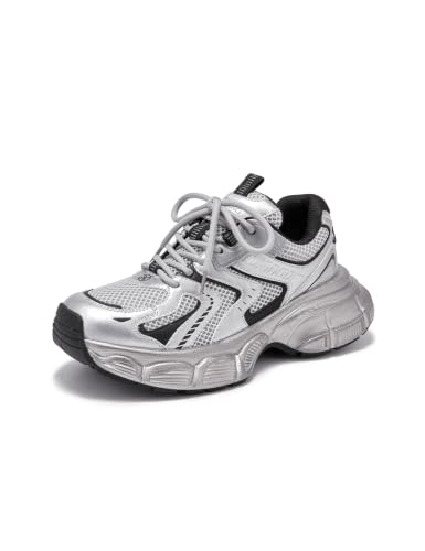 Image of BEAU TODAY Women's Walking Shoes, Chunky Platform Fashion Sneakers for Women, Comfortable Running Shoes for Women, Casual Lightweight Lace-up Gym Workout Athletic Tennis Shoes