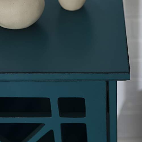 Walker Edison Wood Kitchen Accent Buffet Sideboard Entryway Serving Storage Cabinet with Doors Entryway Kitchen-Dining Room Console Living Room, 32 Inch, Blue