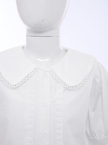 DINORMIN Big Girl's Turn-Down Collar Classic Tee School Uniforms Summer Clothes Oxford Shirt4