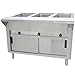 Advance Tabco SW-3E-120-DR Three Pan Electric Hot Food Table with Enclosed Base and Sliding Doors - Sealed Well, 120V