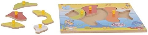 Skillofun Wooden Fish Knob Puzzle, Eco-Friendly Multi-Colored Design for Kids | Durable Toy Promotes Problem-Solving Skills for Ages 2-5