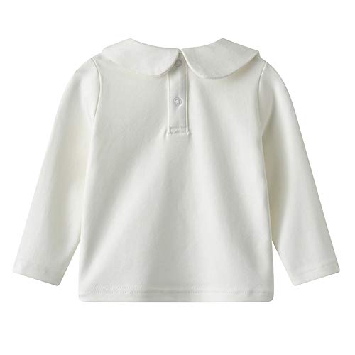 Toddler Kids Girls Boys Basic Peter Pan Collar Tee Shirt T-Shirts Tops Bottom Long Sleeve Solid Blouse2