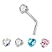 XADITARA New 2026 1/2Pcs Crystal L Shape Nose Stud Stainless Heart Piercing Ring Star Lot Nostril Pircing Jewelry Fashion Trendy Accessories Creative Gift Jewelry Fashion Accessories Creative Gift