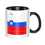 WBQLSL Taza de cerámica de doble color con la bandera de Eslovenia, taza clásica con asa grande, adecuada para oficina y ocio en casa, apta para microondas