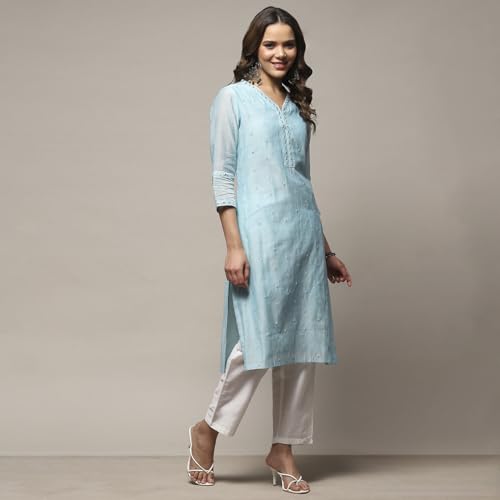 Image of BIBA Women Polyester Regular Fit Asymmetric Kurta