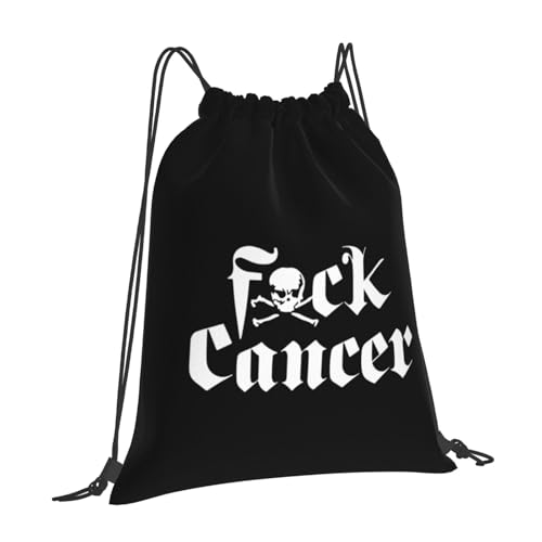 Fuck Cancers Drawstring Backpack Bag Sport Gym Sackpack for Men Women2