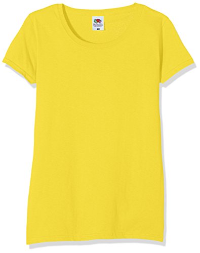 Fruit of the Loom Ss129m, Camiseta Para Mujer, Amarillo, M (Talla fabricante 12)