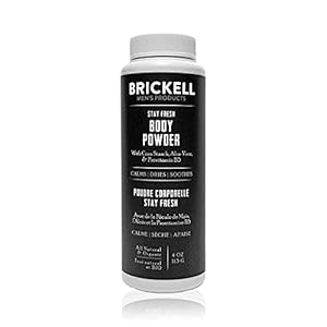 Brickell Herenproducten Stay Fresh Body Powder voor mannen, natuurlijk en organisch talkvrij, absorbeert zweet, houdt de…