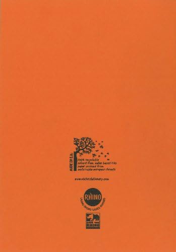 RHINO Stationery Exercise Book | A4 | 64 Page | 7mm Squared Exercise Book | Orange | Learning Resources | School Books | Pack of 10