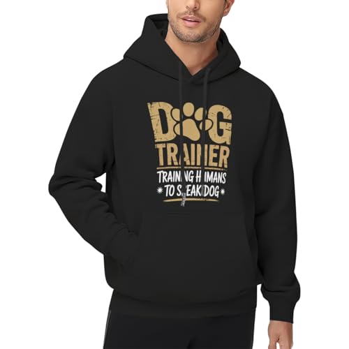 Funny Dog Trainer Training Humans To Speak Dog Men Women Lightweight Kangaroo Pocket Hoodie4