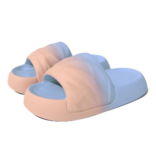 Unisex Cloud Slippers Soft Gradient House Slippers for Women and Men Comfy Non-Slip Quick Drying Thick Sole Bathroom Shower Shoes Indoor Outdoor