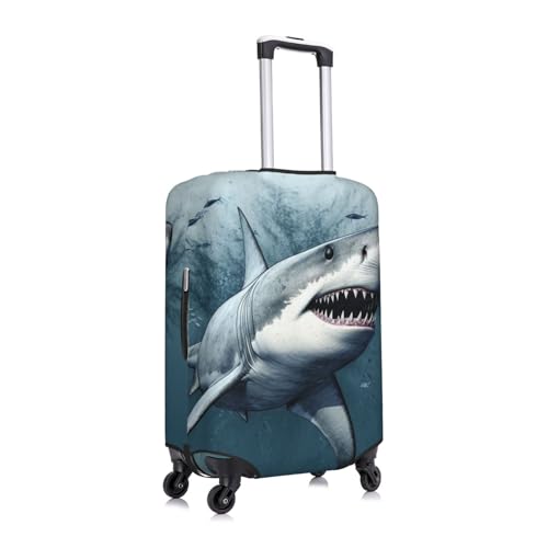 Ocean Shark Print Luggage Cover Suitcase Protector Elastic Washable Travel Suitcase Cover Fits 18-32 Inch Suitcase3
