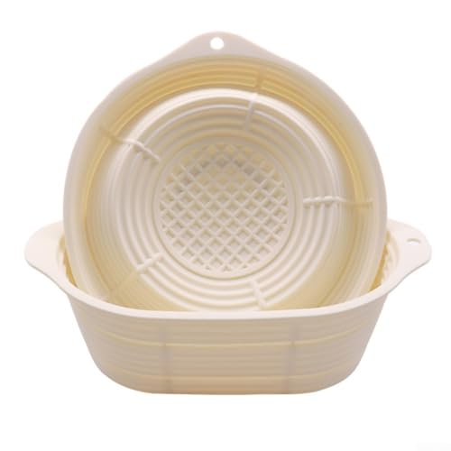 Ciotole per fermentazione in silicone con cestini banneton sicuri per forno per lievitazione di lievito madre, include strumenti per tagliare il pane e modelli per gli appassionati di cottura (riso