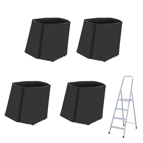 virkwuy 4 Stück Leiterfüße, Ersatzfüße für Leitern, Fußkappen für Leitern, Geeignet für 2x4 cm Vierkantrohr-Leiter, Geeignet für den Maschinenbau, zu Hause Klettern Menschen Haben Müssen