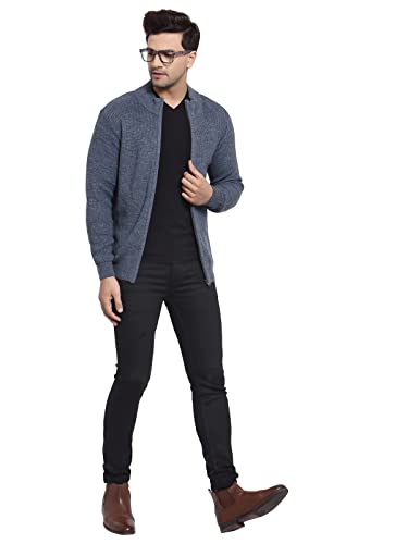 Image of Style Quotient Men Navy Blue Solid