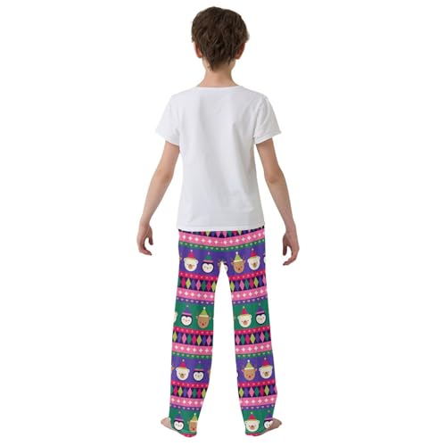ZZXXB Birthday Penguin Bear Boys Long Pants Soft Trousers Elastic Waist Kids Lounge Bottoms with Pockets S-XL3
