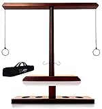 SWOOC Games - Battle Hooks XL Hook and Ring Game with Ladder - 5+ Games Included - 20 Second Set Up - Hook and Ring Toss Game for Adults - Wooden Ring Hook Tossing Game - Tabletop Ring Hook Game