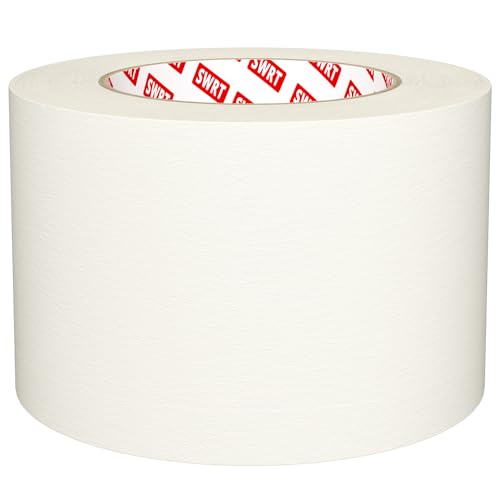 SWRT 3-Inch Wide White Masking Tape 1 Roll x 55 Yards Clean Removal