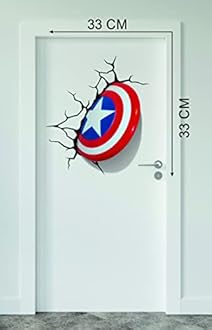 Marvel Legends Captain America Shield Door Wall Stickers for Living Room, Bedroom, Office Size - 33 Cm X 33 CM
