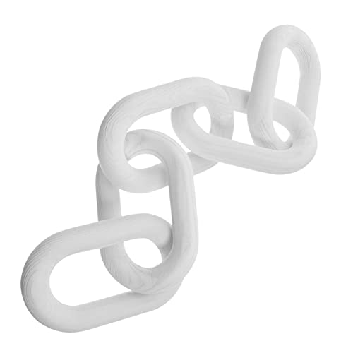 Healifty Wooden Chain Five-ring Buckle Craft for Living Table Decor Rustic Home Office Shelf Ornament Neutral Home Wood Knot Decoration