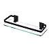 KES Bathroom Glass Rectangular Shelf (Aluminum Black 1 Tier) Basket Wall Mounted, A4126A-BK