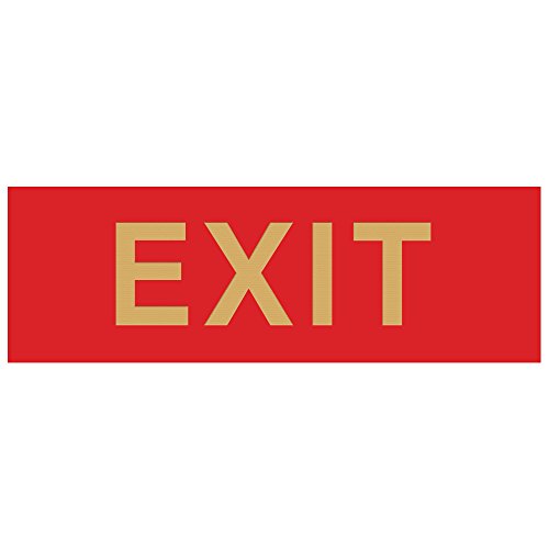 Image of All Quality Basic Exit Wall or Door Sign - Simple & Clear To Ensure Safety | Easy to Install - Red /Gold - Small (1 Pack)