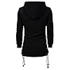 CNSTORE Men's Fashion Hoodie Side Lace Up Fleece Gothic Jacket Sweatshirt Black #1