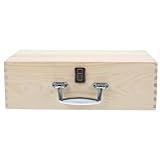 DOITOOL Holzkiste mit Schloss Multifunktionale Aufbewahrungsbox Unlackierte Holztruhe für Schmuck Spielsachen und Sammlerstücke Praktische und Platzsparende Lösung für Ihr Zuhause