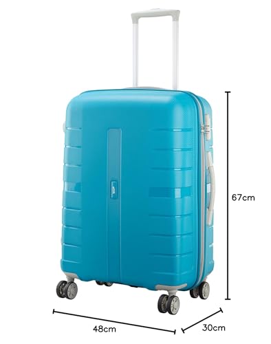 Image of VIP Voyager Pro Ultra Strong Polypropylene Hard Sided Check-in Carry-On Luggagespinner Dual Wheels with Ergonomic Grip Handle (Medium, 67Cm, Blue)
