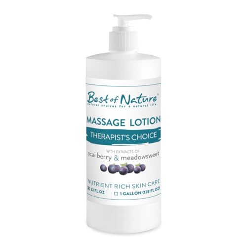 Therapist's Choice Massage Lotion, Professional Grade, 128 oz, Unscented, with Acai Berry and Arnica (32 fl oz)