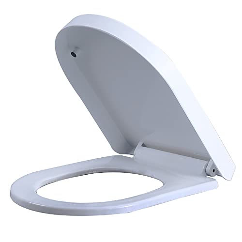 Abattant WC en U blanc standard avec charnières réglables pour un ajustement parfait