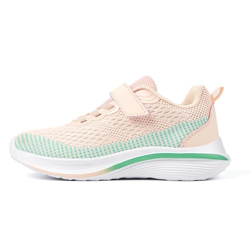 MOYAYXJ Mädchen Turnschuhe Sportschuhe Kinder Schuhe Hallenschuhe Kinderschuhe Atmungsaktiv Laufschuhe Sneaker rosa 39EU