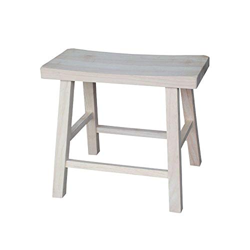 18-inch : International Concepts 1S-681 18-inch Saddle Seat Stool, Unfinished