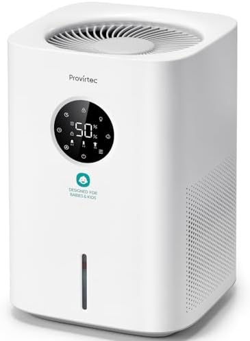 Provirtec Baby Humidifier for Bedroom, Evaporative Humidifiers No White Dust for Kids, Age Modes for Precise Humidity, 16dB Quiet and BPA-Free for Safety, 4L Easy Clean Tank for Bedroom Home&Nursery