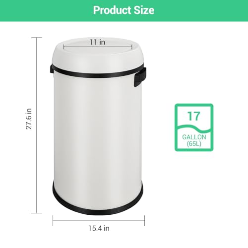 Caneca de basura cilíndrica de acero inoxidable 65 L miniatura 7