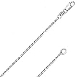 14k White Gold Solid 0.8mm Diamond Cut Braided Square Wheat Chain Necklace with Lobster Claw Clasp...