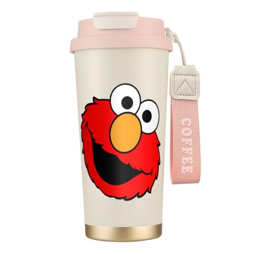 タンブラー コーヒー セサミストリート エルモ 水筒 ステンレス ボトル 魔法瓶 オフィス マグカップ カフェマグ 車用 マグボトル 真空断熱 保温 保冷 ふた付き 直飲み 広口 漏れない 二重構造 持ち運び 500ml