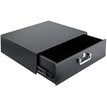 3U Rack Drawer, Rack Mount Drawer Designed for 19-inch Network Equipment, Servers, AV Racks, or Cabinet Enclosures. Sliding and Lockable Server Rack Drawer Features Cable Management Holes