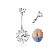 1PCS-Silver(14mm) - Clear CZ