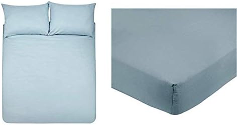 AmazonBasics Microfibre Duvet Set, Navy Blue, 260cm x 220cm / 50cm x 80cm x2
