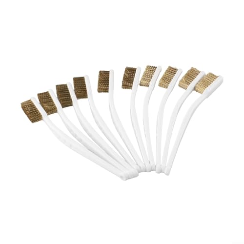 Image of Brass Wire Brush Set 10, For Cleaning, Rust Removal, Metal Polishing, Barbecue Grill Scrubbing
