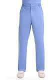 Cherokee Mens Scrub Pants with Cargo Pockets, Two-Way Stretch Modern fit Button Closure with Inside Drawstring Pants - WW140, L Short, Ciel Blue