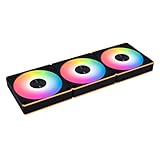 Lian Li UNI Fan CL120 ARGB 120mm PWM Fans - Triple Pack - 2.4 GHz Wireless Signal RGB & PC Case Fans Control - Daisy-Chain - Dual Light Zones - FDB - Controller Included & Required - Black (12CL1W3B)