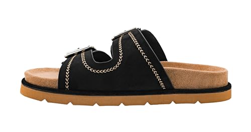 Corkys Footwear Women's Smitten Two-Strap Sandal - Featuring Comfortable and Soft Insoles, Two Adjustable Straps, and Western Stitching Along The Straps