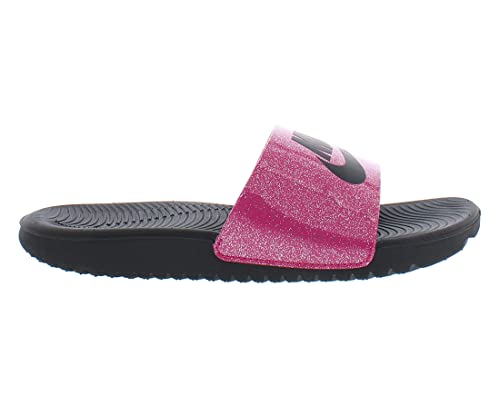 Image of Nike Kawa Slide SE 2 PS Girls Shoes Size 2, Color: Very Berry /Crow Black-Pink