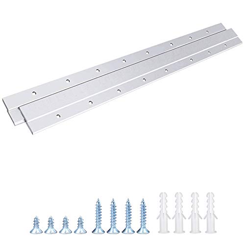 Image of French Cleat Picture Hanger, Aluminum Z Hanger Interlocking Wall Mounting Bracket Hardware Kit Z Clips for Hanging Wall Painting, Mirrors, Panels, Artwork, Cabinet, Whiteboard