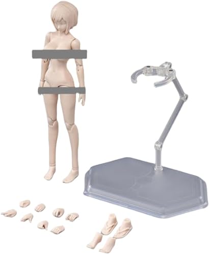 Miniatura 4 de HiPlay Figura de acción femenina a escala 112, cuerpo medio sin costuras, forma de cuerpo alto y regordete, busto gigante y piel clara T86-ST04A
