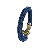 VIKENNIA Minimalist Paracord Bracelet for Men with D Ring Shackle Buckle Adjustable - Simple, Multi Purpose Survival Bracelet with Stainless Steel Shackle - Paracord Bracelets for Men - Adjustable Size (Blue)
