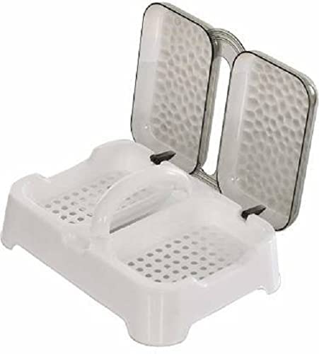 Image of AIM Double Sealed Drain Soap Holder Dish Tray Holder with Handle & Lid Cover Box Case Soap Holder (Blue,Pink,Black)
